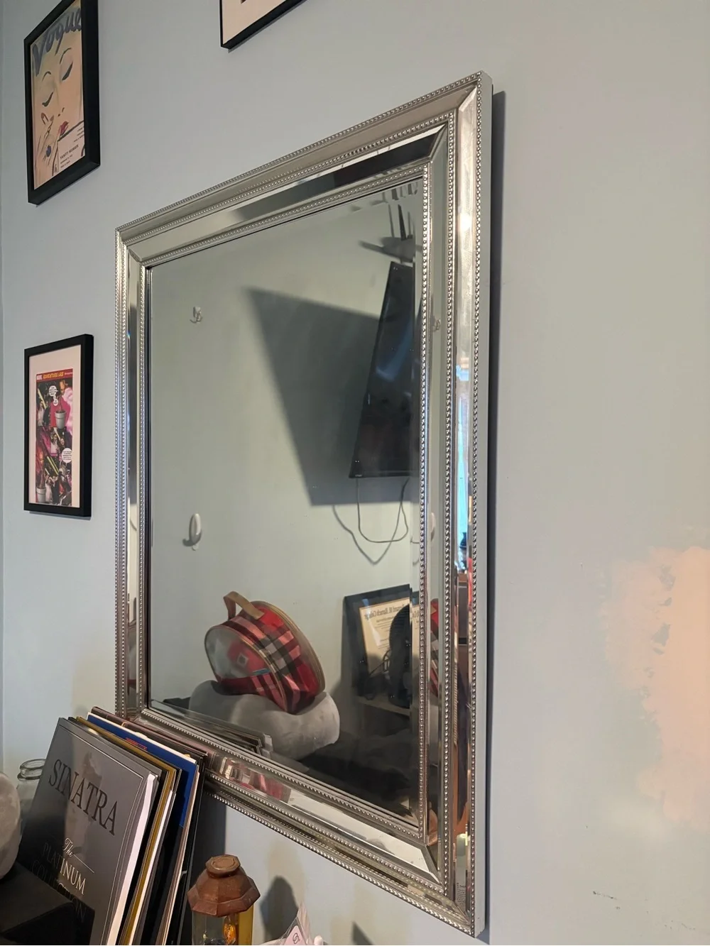 Silver Beaded Accent Wall Mirror - Brand